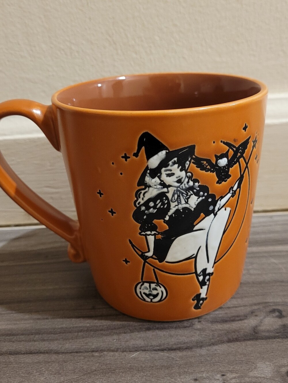 Spectrum Designz Coffee Mug Orange Halloween Witch Graphic Mug New